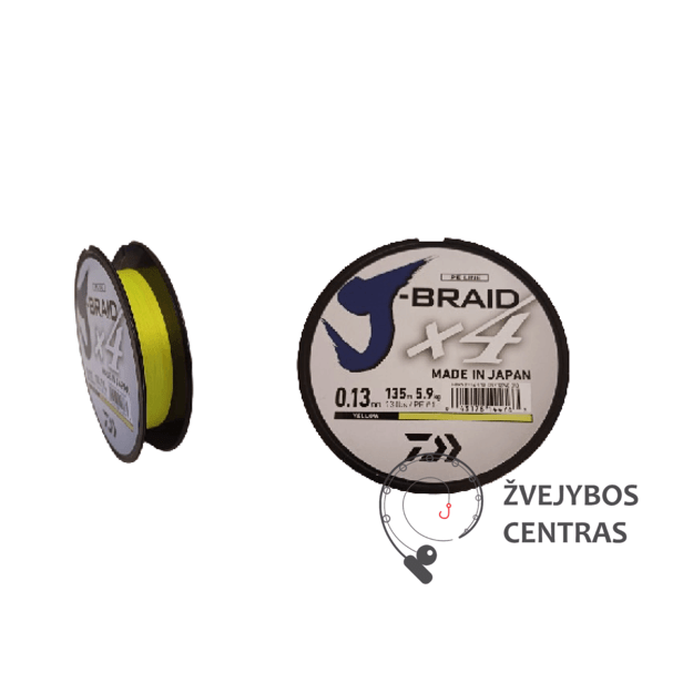 Pintas valas Daiwa J-Braid X4 Yellow 135m