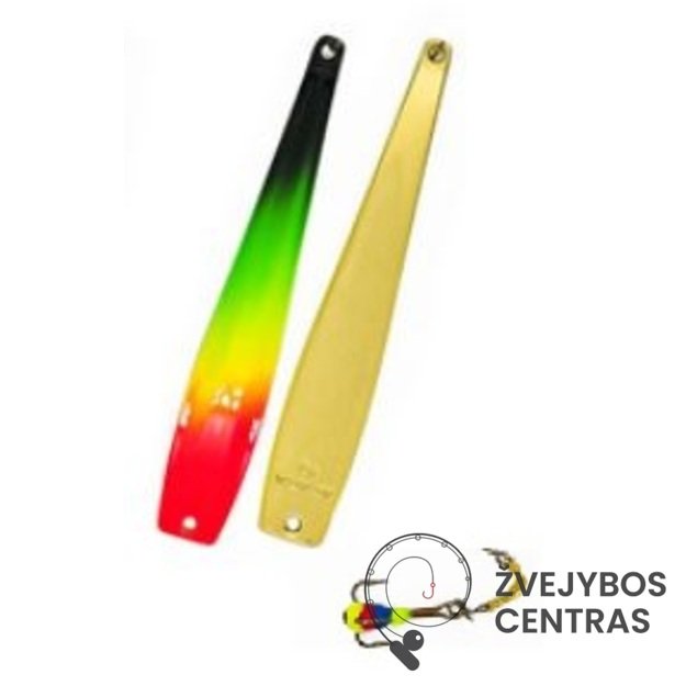 Žieminė blizgė Akara (70 mm, 8 g) su grandinėle ir spalvotu trišakiu