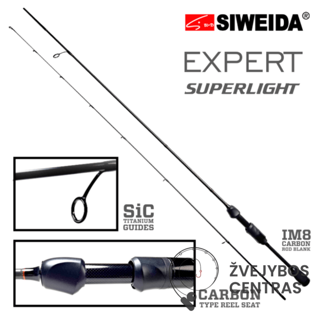Spiningas Siweida EXPERT SUPERLIGHT 0,1-1,5g, 1,65m; 1,85m
