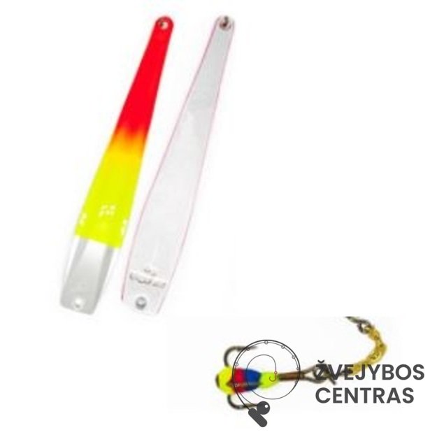 Žieminė blizgė Akara (70 mm, 8 g) su grandinėle ir spalvotu trišakiu