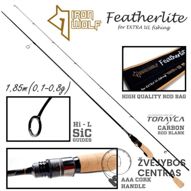 Spiningas Iron Wolf FEATHERLITE (0.1–0.8 g) 1.85m