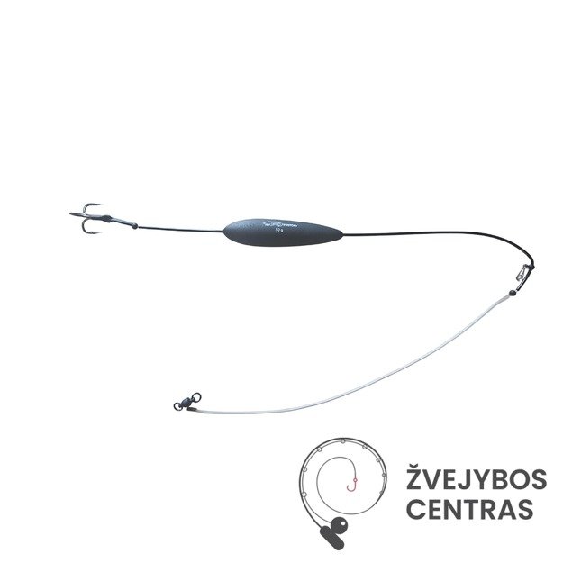 Catfish Earthworm Ready Rig with Rattle (50 g) 1