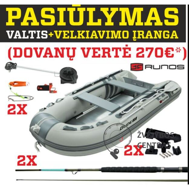 Runos Glide VALTIS + VELKIAVIMO įranga – 370 cm