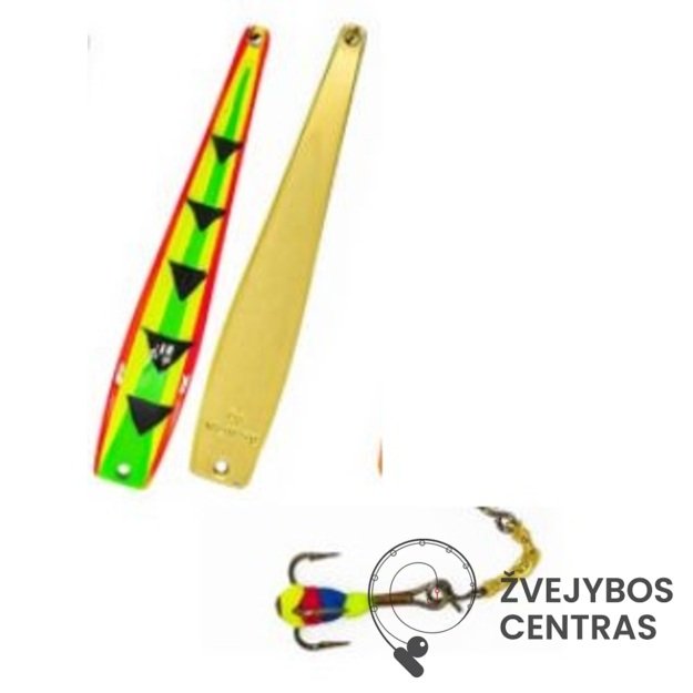 Žieminė blizgė Akara (70 mm, 8 g) su grandinėle ir spalvotu trišakiu