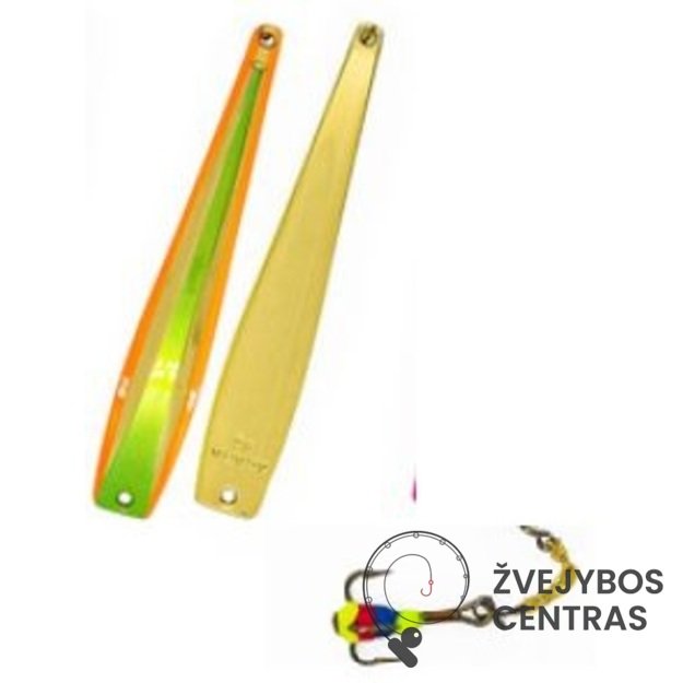 Žieminė blizgė Akara (70 mm, 8 g) su grandinėle ir spalvotu trišakiu