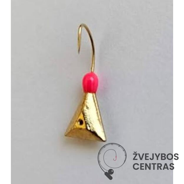 Volframinė avižėlė – trikampė auksinės spalvos (5 mm, 0.88 g)
