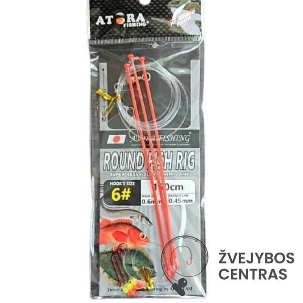 Paruošta sistema plekšnėms Atora kabliukas 6#