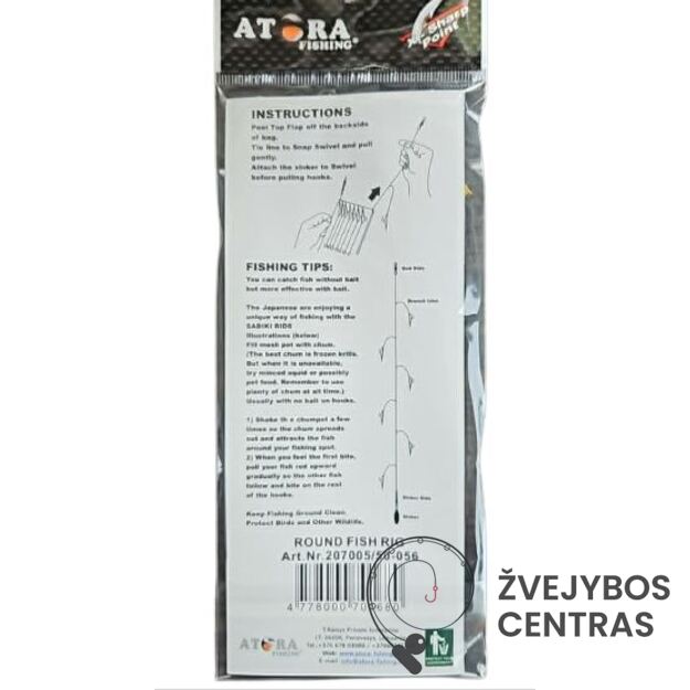 Paruošta sistema plekšnėms Atora kabliukas 6# 1