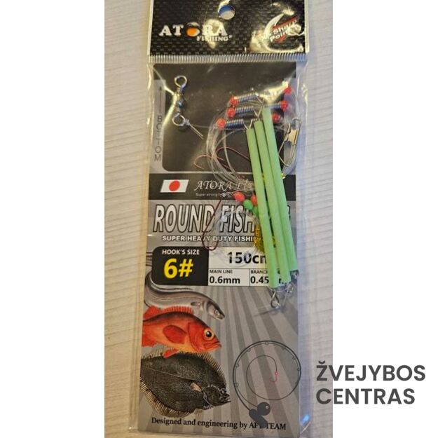 Plekšnių žvejybos sistemėlė su 3 kabliukais Nr. 6 (150 cm)