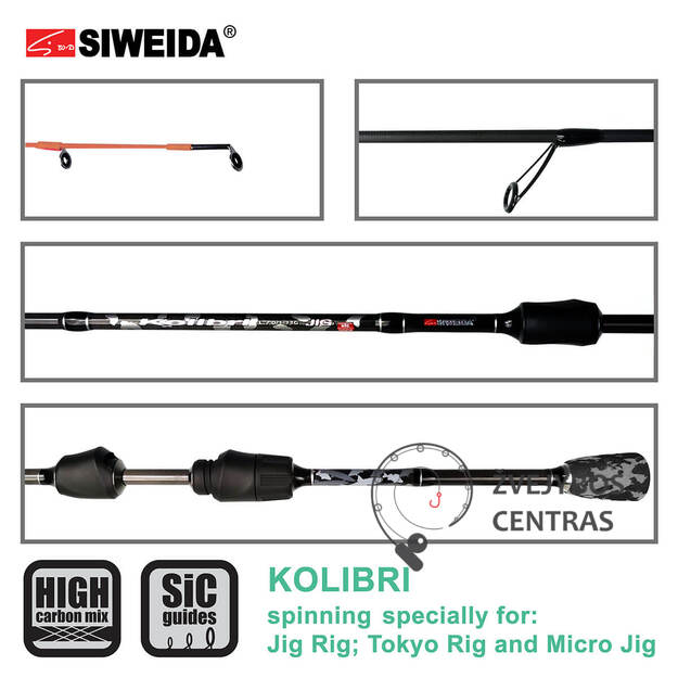 Spiningas Siweida KOLIBRI 1,98m; 2,10m; 2,28m 1-11g