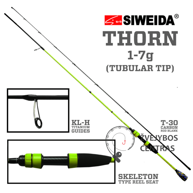 Spiningas Siweida THORN / 1,98 m; 2,10 m / 1–7 g