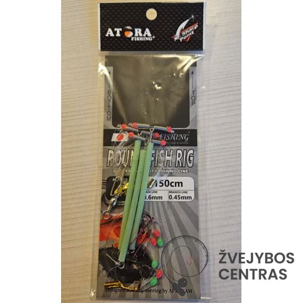 Atora sistemėlė plekšnių žvejybai su 3 kabliukais Nr. 4 (150 cm)