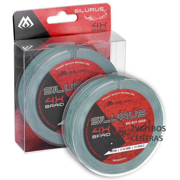 MIKADO Valas SILURUS 4 X BRAID  0.50mm/41.80kg/300m žalias