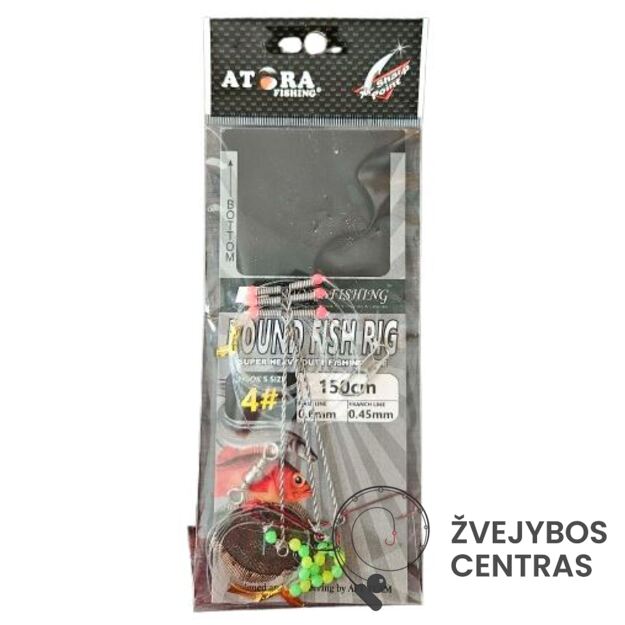 Paruošta sistema plekšnėms Atora kabliukas 4#