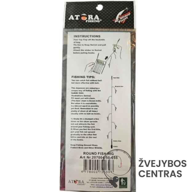 Paruošta sistema plekšnėms Atora kabliukas 4# 1