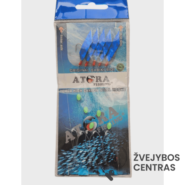 Sistemėlė skumbrėms ir strimelėms (5 kabliukai) Mėlyna