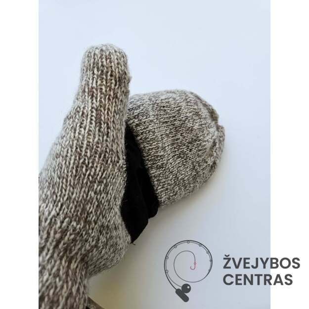 Megztos pirštinės su pašiltinimu ir atlenkiamais pirštais 2