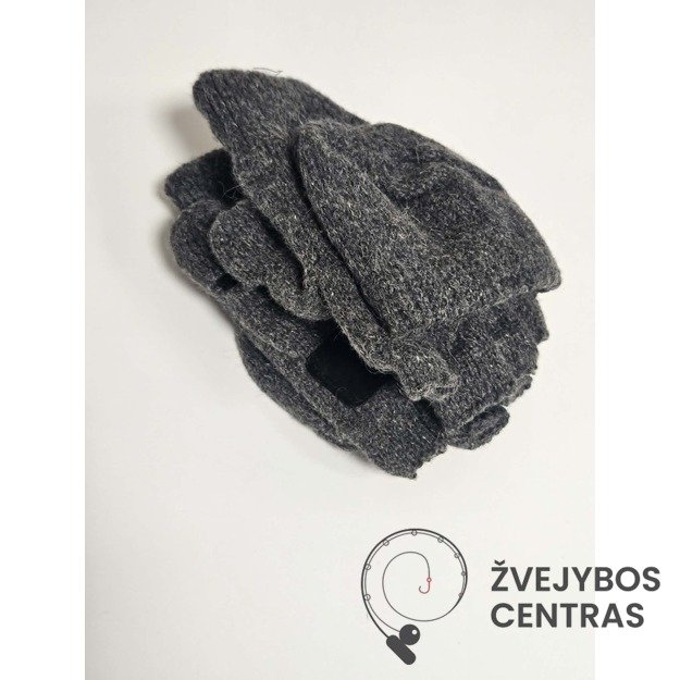 Megztos pirštinės su pašiltinimu ir atlenkiamais pirštais 4