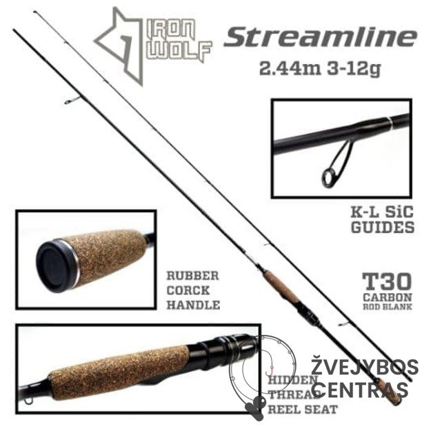 Spiningas „Iron Wolf Streamline“ (3-12 g / 2,44 m)